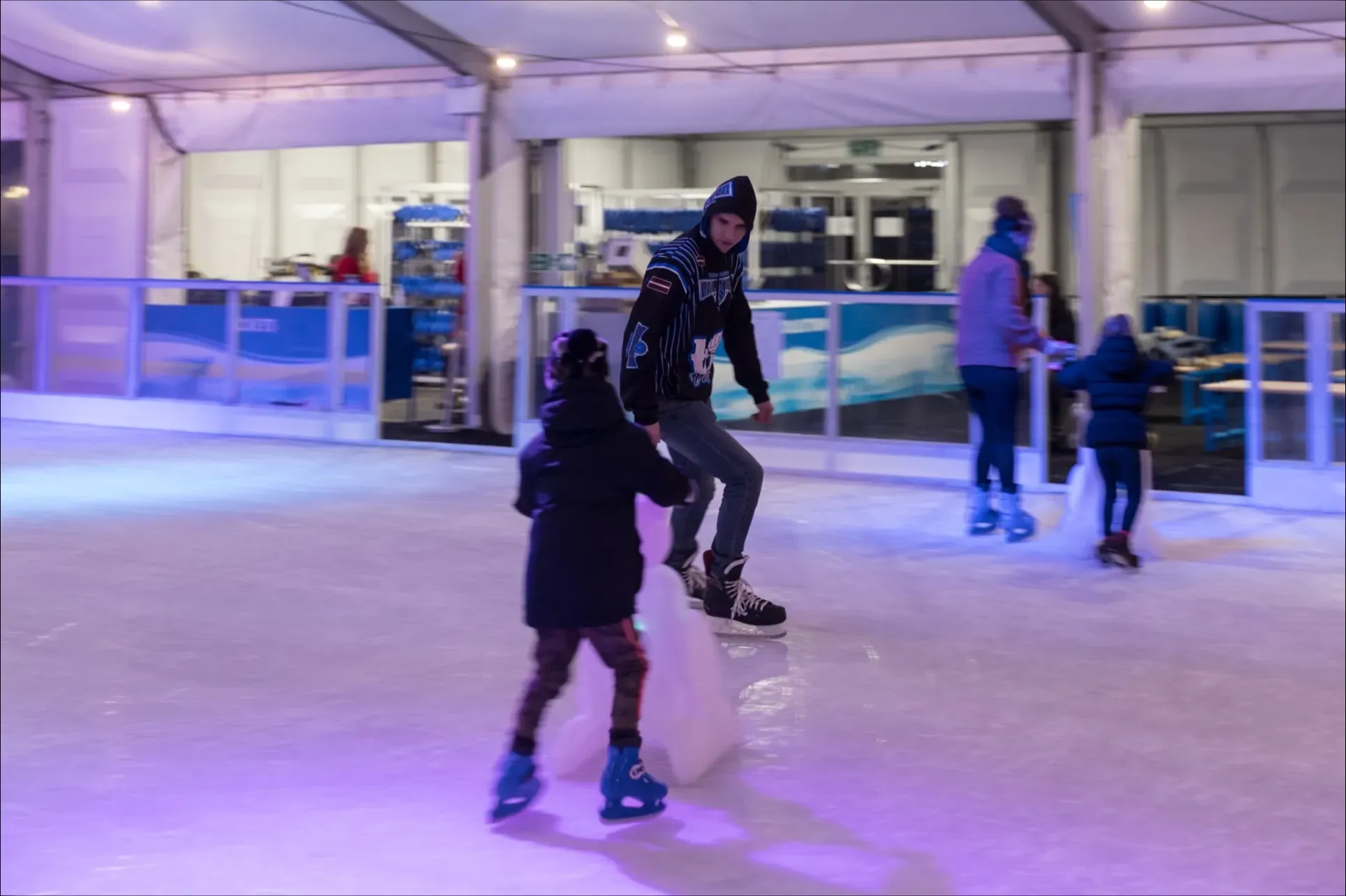 Skaters on the Corby rink