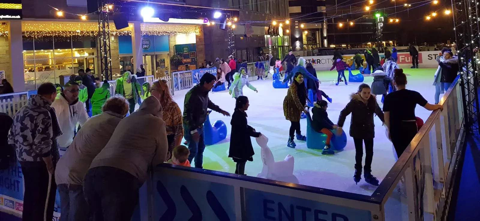 A busy session on the StarCity outdoor rink